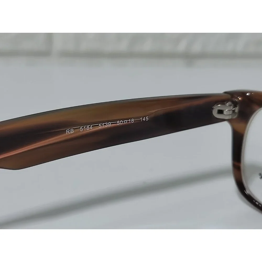 Ray-Ban Eyeglasses RB 5184 5139 Polished Striped Brown Square Frame 50[]18 145 - Picture 4 of 10